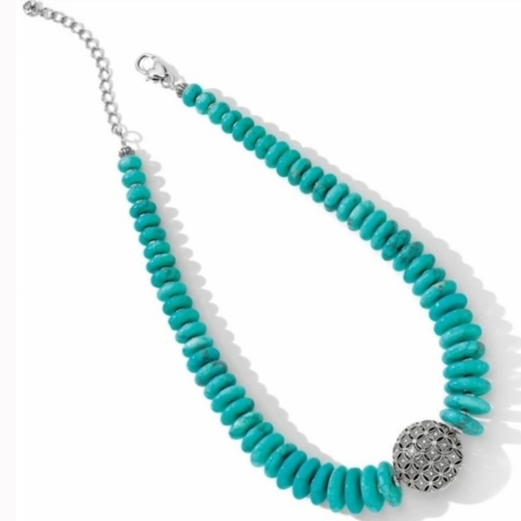 NWT Brighton Persian Sky Chunky Turquoise Crystal Stone Beaded Necklace - Picture 1 of 4
